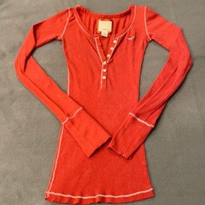 Hollister Long Sleeve Orange Tee